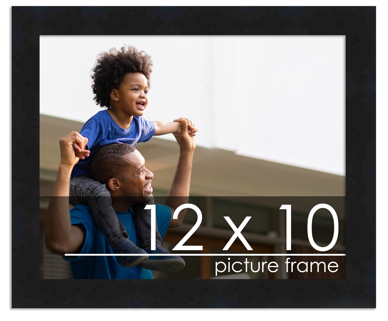 Photo Size Modernist Black Picture Frame - UV Acrylic, Foam Board Backing, Hanging Hardware